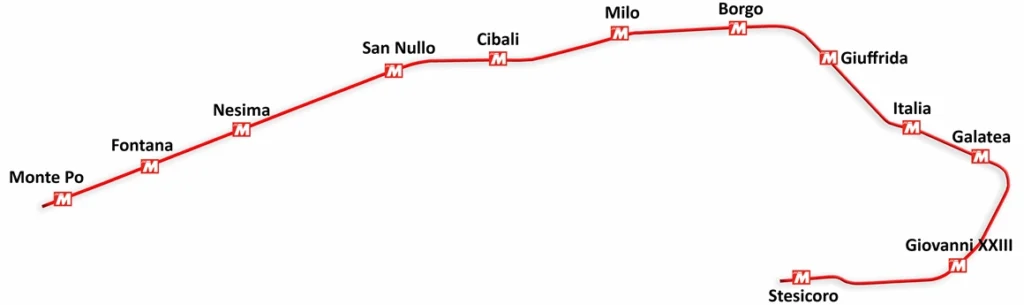 Metropolitana di catania mappa